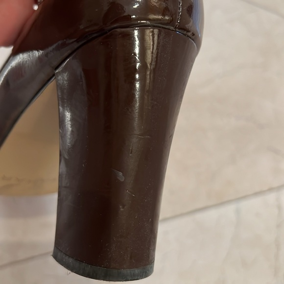 Brown open-toe pumps - Picture 5 of 6